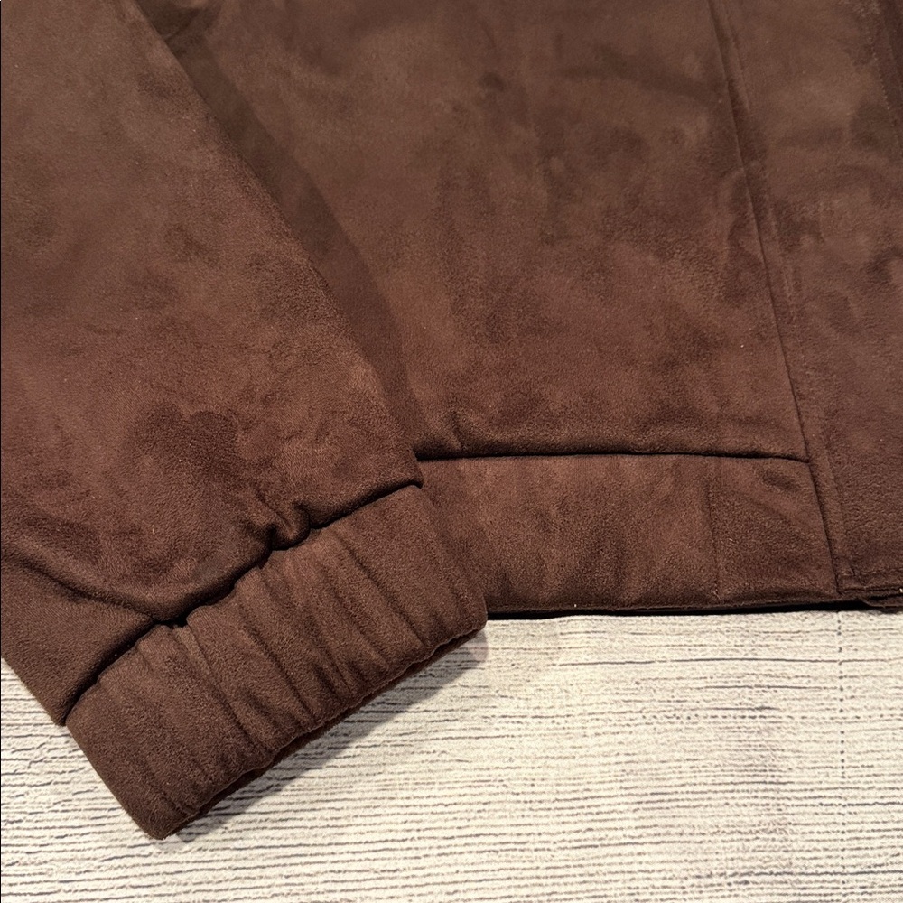 Women’s House of Harlow 1960 Cropped Faux Suede Jacket Size L brown - Picture 7 of 16